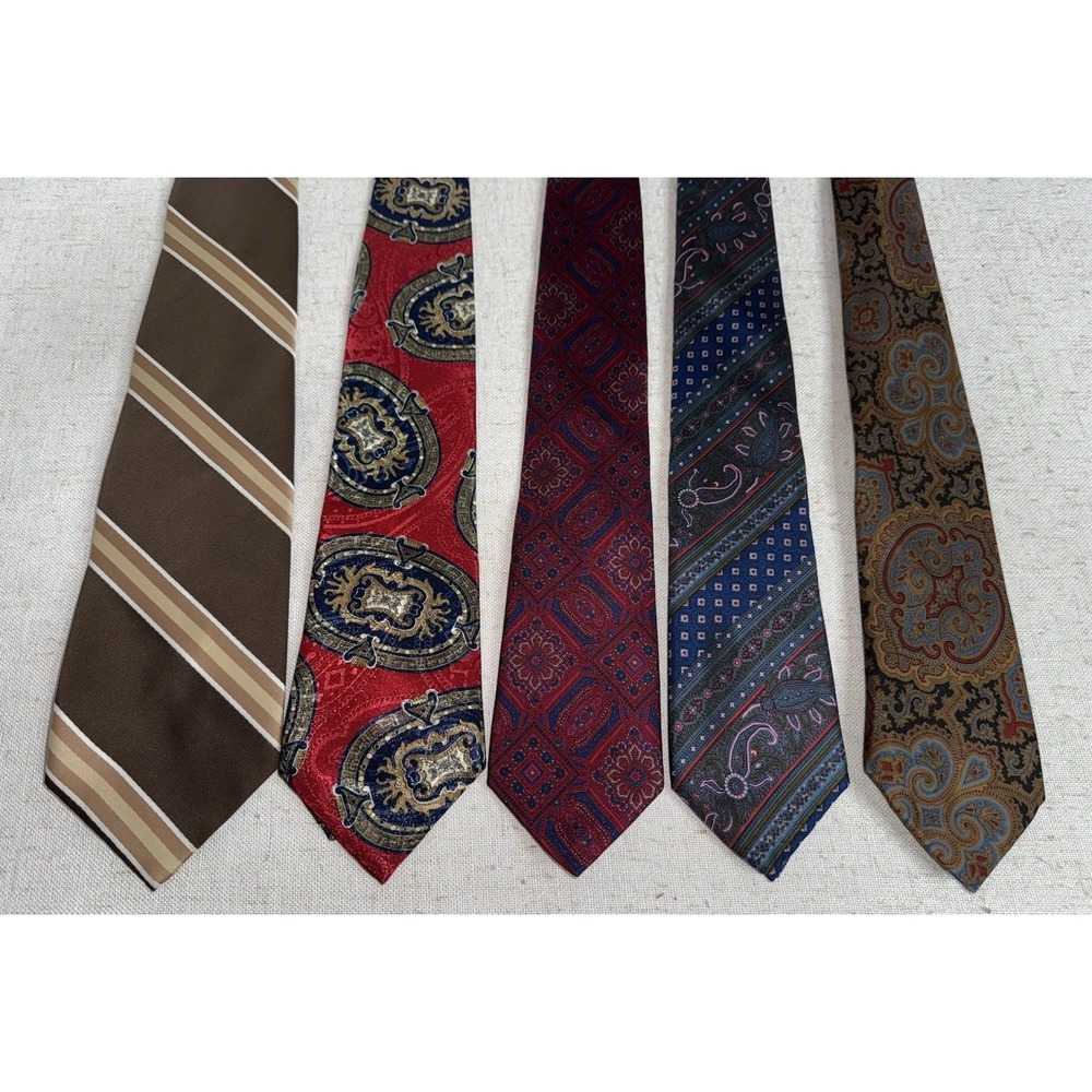 Vintage Men's Neck Tie NeckTie LOT of 5 Wembley JG Hook Koser Print